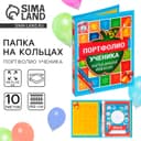Папка школьная на кольцах «Портфолио ученика начальной школы», 10 листов-разделителей, 24.5×32 см