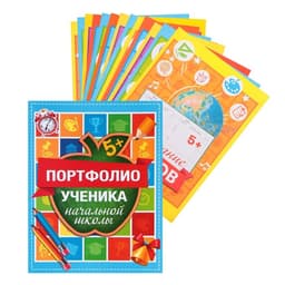 Папка школьная на кольцах «Портфолио ученика начальной школы», 10 листов-разделителей, 24.5×32 см
