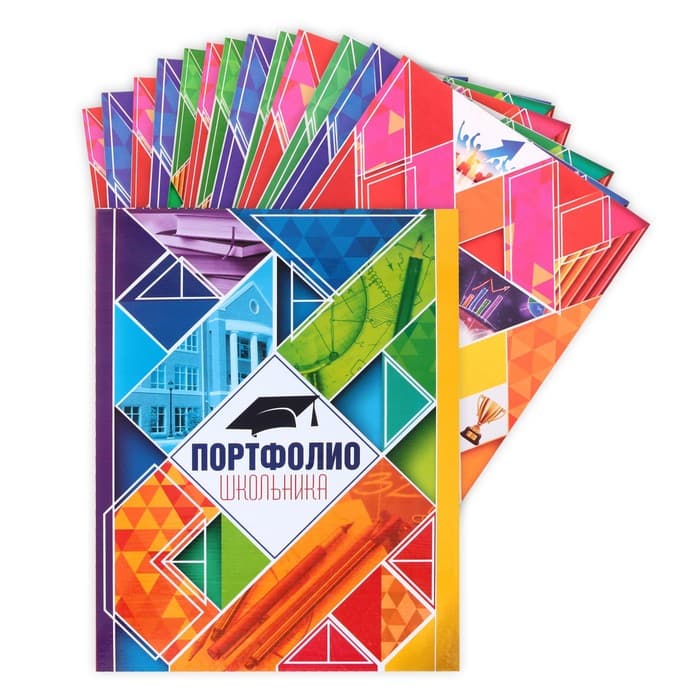 Папка школьная на кольцах «Портфолио школьника», 13 листов-разделителей, 24.5×32 см