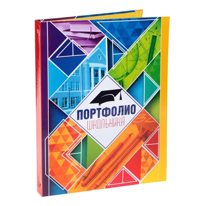 Папка школьная на кольцах «Портфолио школьника», 13 листов-разделителей, 24.5×32 см
