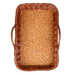 Корзина плетёная, лоток торговый, с ручками, 48×30×8 см, коричневый, лоза