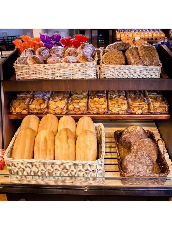 Корзина плетёная, лоток торговый, с ручками, 48×30×8 см, коричневый, лоза