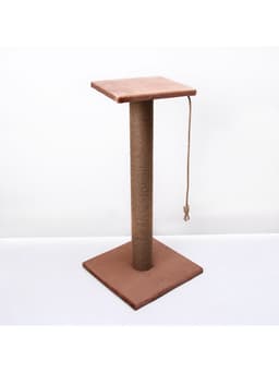 Когтеточка, 40×40×84 см, с высоким и толстым столбиком и площадкой, джут, МИКС