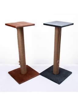 Когтеточка, 40×40×84 см, с высоким и толстым столбиком и площадкой, джут, МИКС