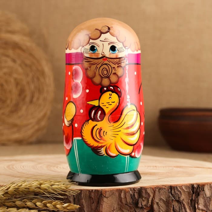 Матрёшка дерево «Курочка Ряба», сюжетная, 5 кукольная, 13.5 - 15 см, МИКС