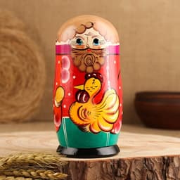 Матрёшка дерево «Курочка Ряба», сюжетная, 5 кукольная, 13.5 - 15 см, МИКС