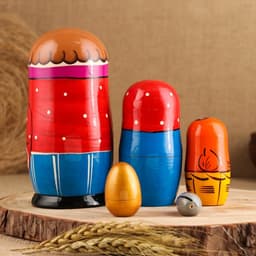 Матрёшка дерево «Курочка Ряба», сюжетная, 5 кукольная, 13.5 - 15 см, МИКС