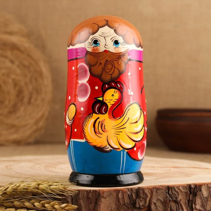 Матрёшка дерево «Курочка Ряба», сюжетная, 5 кукольная, 13.5 - 15 см, МИКС