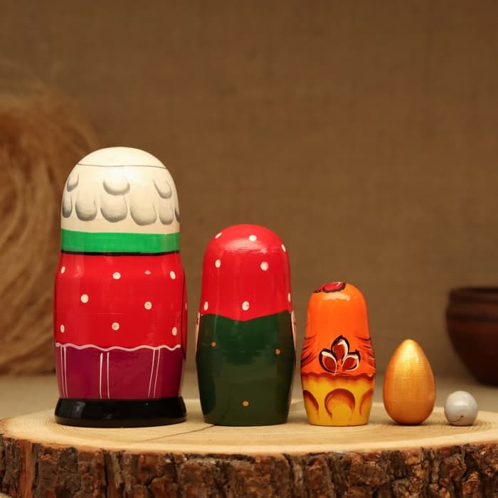 Матрёшка дерево «Курочка Ряба», сюжетная, 5 кукольная, 13.5 - 15 см, МИКС