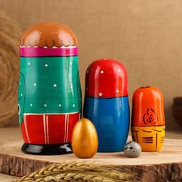 Матрёшка дерево «Курочка Ряба», сюжетная, 5 кукольная, 13.5 - 15 см, МИКС