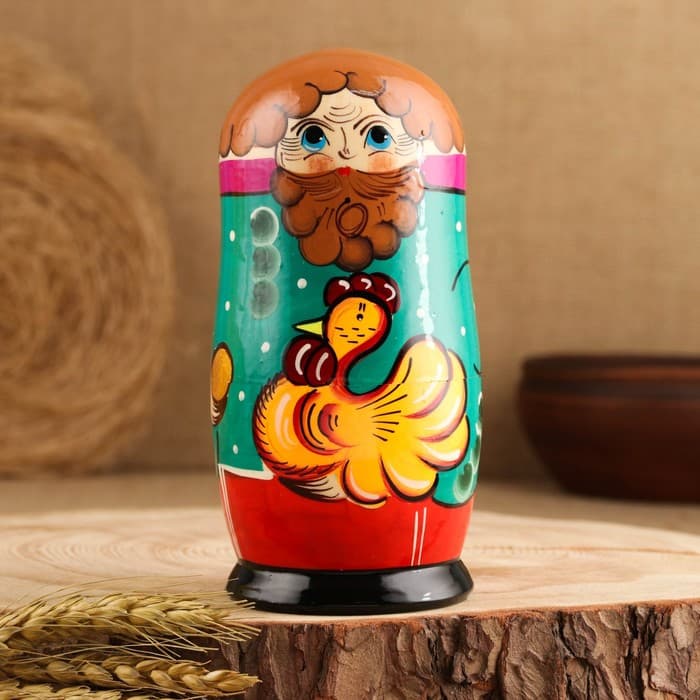 Матрёшка дерево «Курочка Ряба», сюжетная, 5 кукольная, 13.5 - 15 см, МИКС
