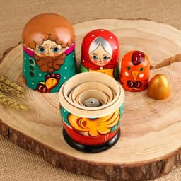 Матрёшка дерево «Курочка Ряба», сюжетная, 5 кукольная, 13.5 - 15 см, МИКС