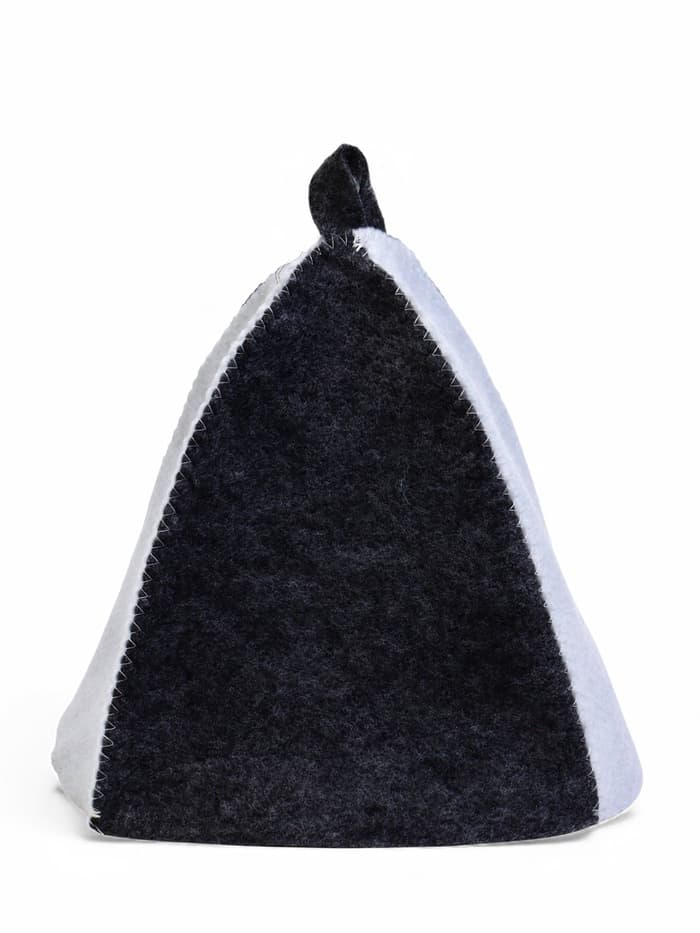 Шапка для бани и сауны, «Классическая», полиэфир, комбинированная, белая, серая, «Добропаровъ»