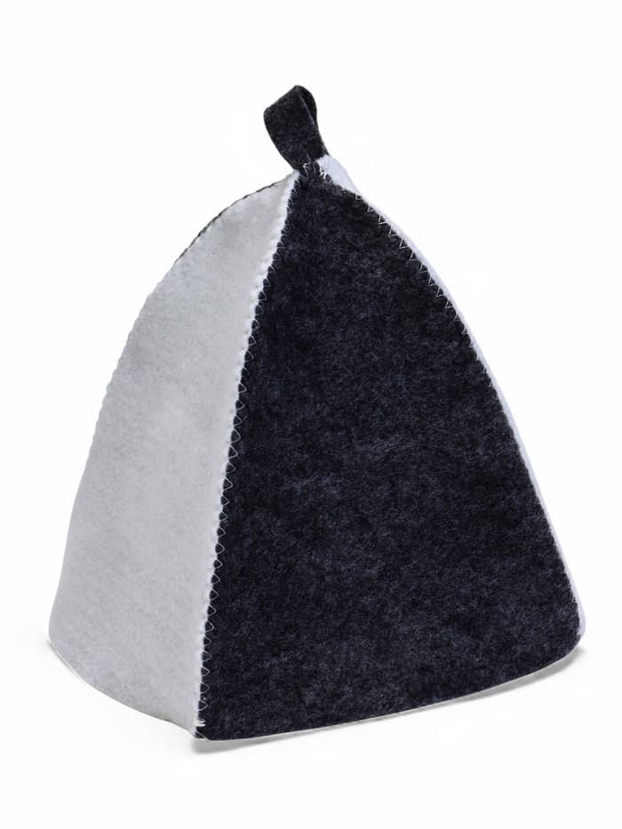 Шапка для бани и сауны, «Классическая», полиэфир, комбинированная, белая, серая, «Добропаровъ»