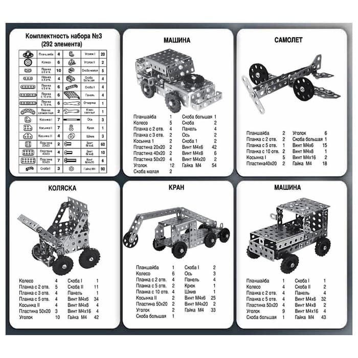 Конструктор 3 Десятое Королевство, для уроков труда, 292 детали