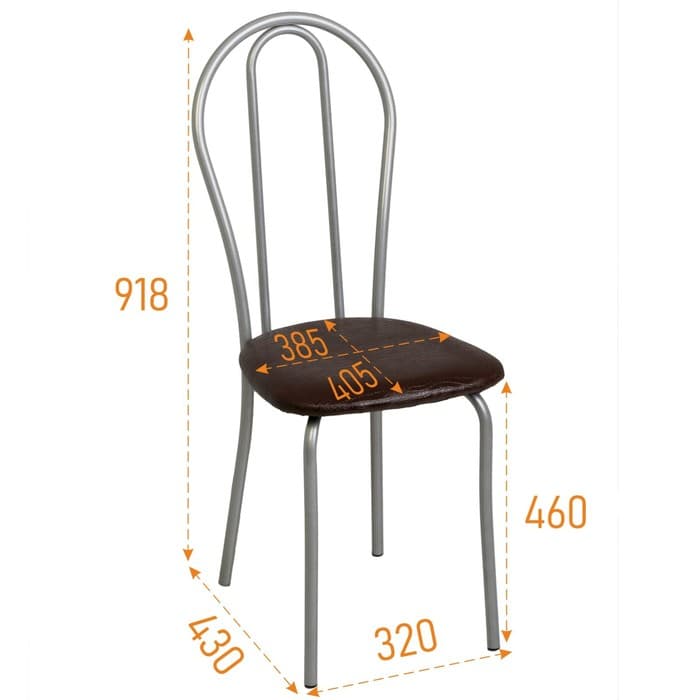 Стул для кухни Клик Мебель «Венский 2», искусственная кожа, цвет серебристый металлик/шоколадная рептилия