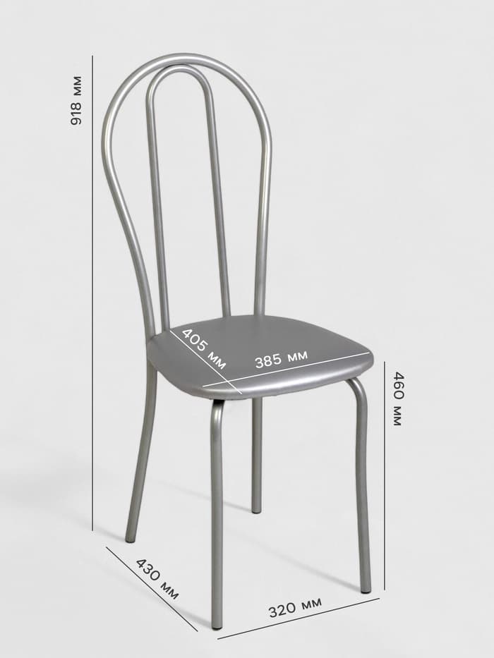 Стул для кухни Клик Мебель «Венский 2», искусственная кожа, цвет серебристый металлик/металлик