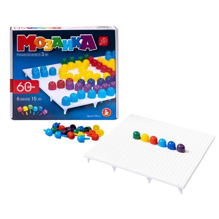 Мозаика Десятое Королевство, 60 элементов по 15 мм, 6 цветов