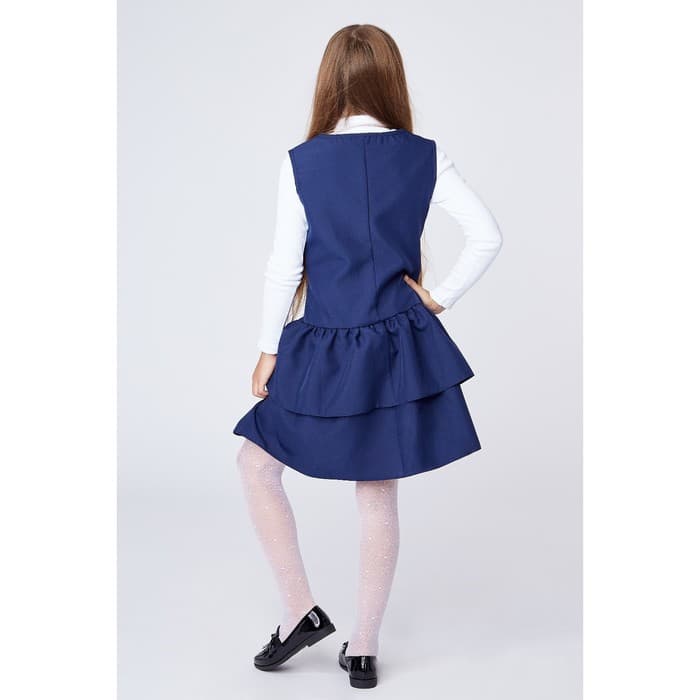 Сарафан школьный для девочки, синий, рост 122-128 см