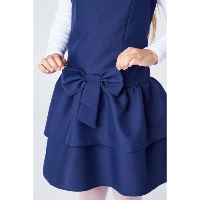 Сарафан школьный для девочки, синий, рост 122-128 см