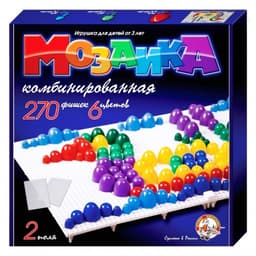 Мозаика круглая Десятое Королевство, 270 элементов по 10, 15, 20 мм, 6 цветов, 2 платы