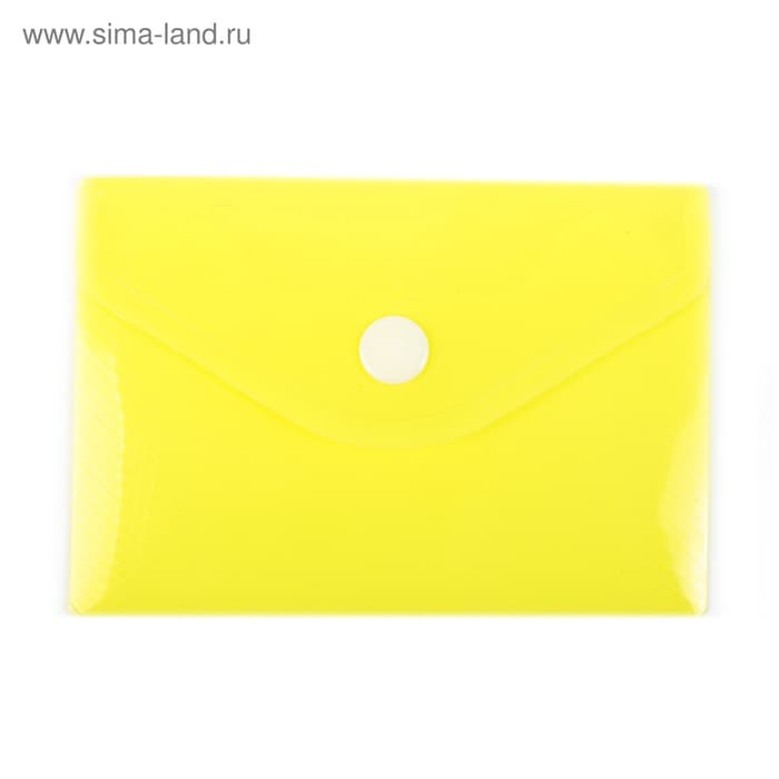Папка-конверт на кнопке, А7, 180 мкм, Calligrata рифлёная, флуоресцентная, МИКС