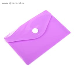 Папка-конверт на кнопке, А7, 180 мкм, Calligrata рифлёная, флуоресцентная, МИКС