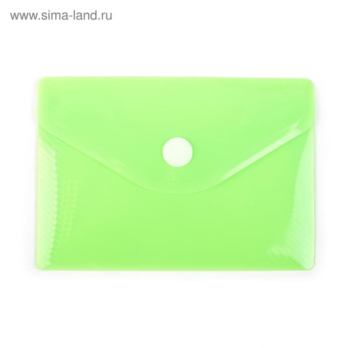 Папка-конверт на кнопке, А7, 180 мкм, Calligrata рифлёная, флуоресцентная, МИКС