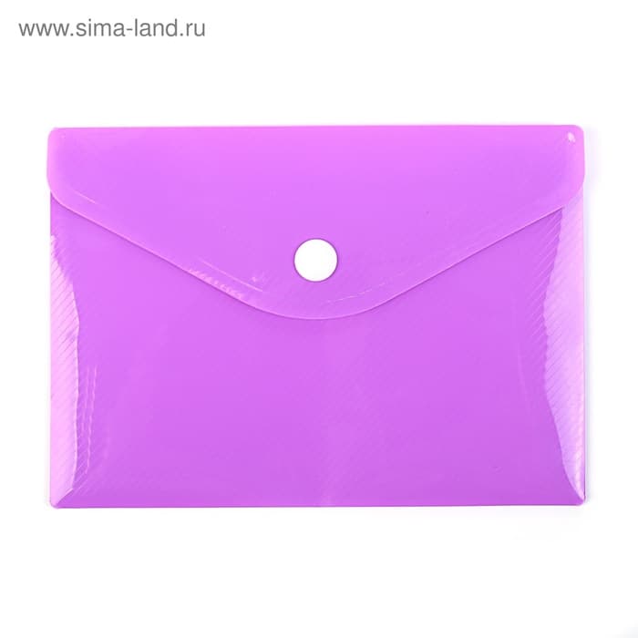 Папка-конверт на кнопке, А6, 180 мкм, Calligrata рифлёная, флуоресцентная, МИКС