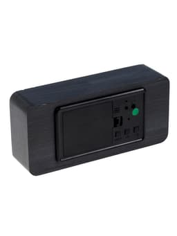 Часы - будильник электронные «Цифра-Т», настольные, с термометром, USB, чёрное дерево, от батареек 3хААА