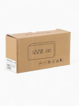 Часы - будильник электронные «Цифра-Т», настольные, с термометром, USB, чёрное дерево, от батареек 3хААА