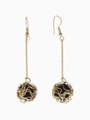Серьги висячие «Шар плетёный», чёрные в золоте, 6.5 см