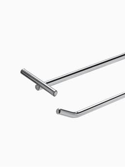 Крючок одинарный с ценникодержателем для металлической перфорированной панели, d=4.8 мм, L=25 см, шаг 50 мм, цвет хром