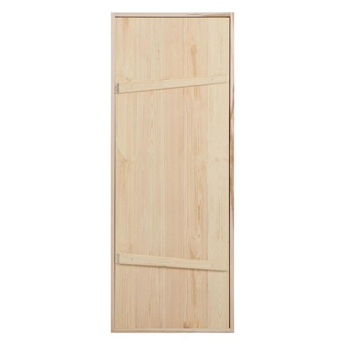 Дверь для бани и сауны, 180×70 см по коробке, сосна, на клиньях, массив, «Добропаровъ»