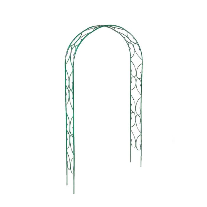 Арка садовая, 250×120×30 см, для вьющихся растений, металлическая, зелёная, «Узор-2»