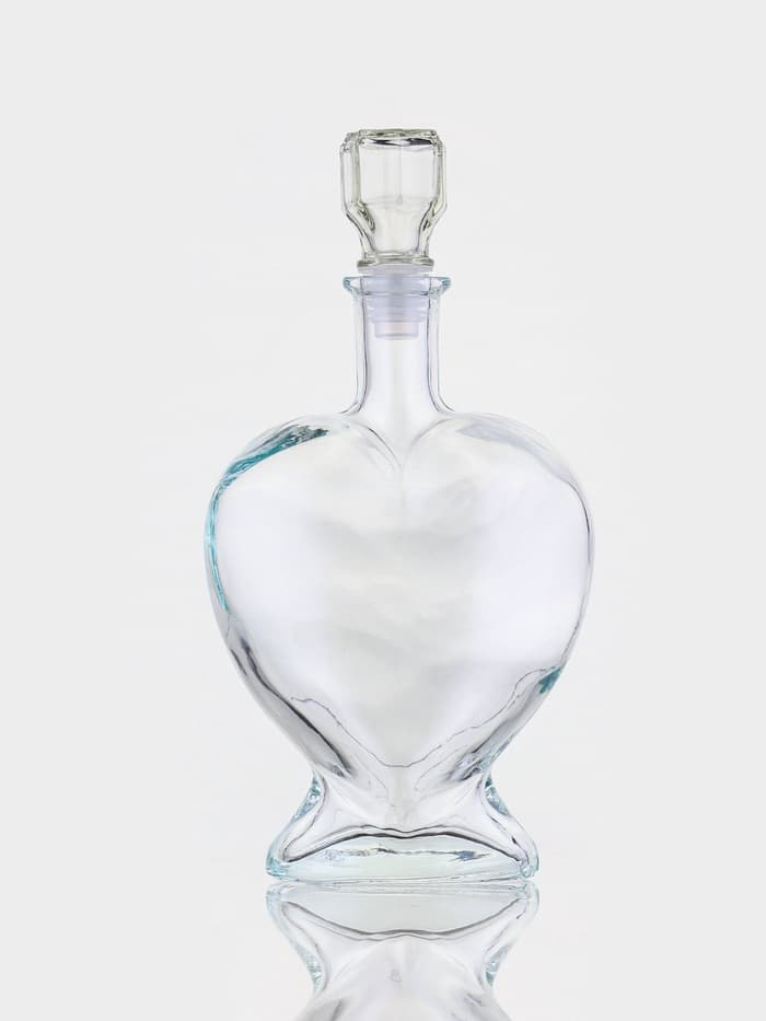 Ваза - бутылка декоративная «Сердце», для песочной церемонии, 12.5×6.5×19 см, 500 мл