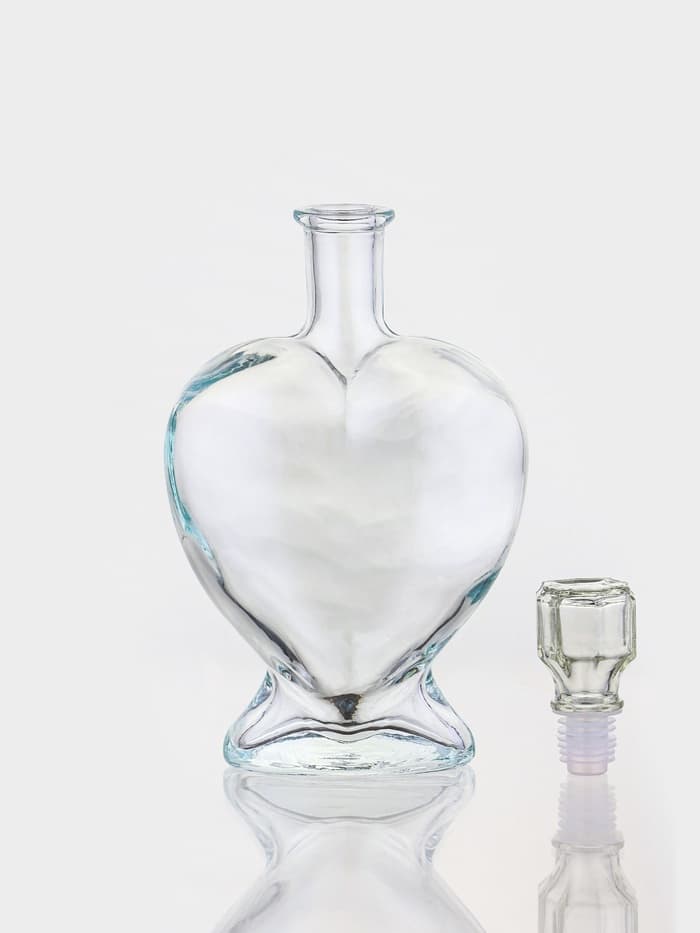 Ваза - бутылка декоративная «Сердце», для песочной церемонии, 12.5×6.5×19 см, 500 мл