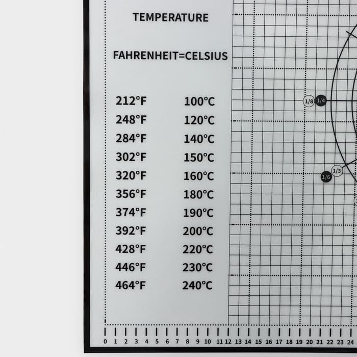 Коврик для выпечки и раскатки теста с разметкой, армированный, силикон, 60×50 см, чёрный
