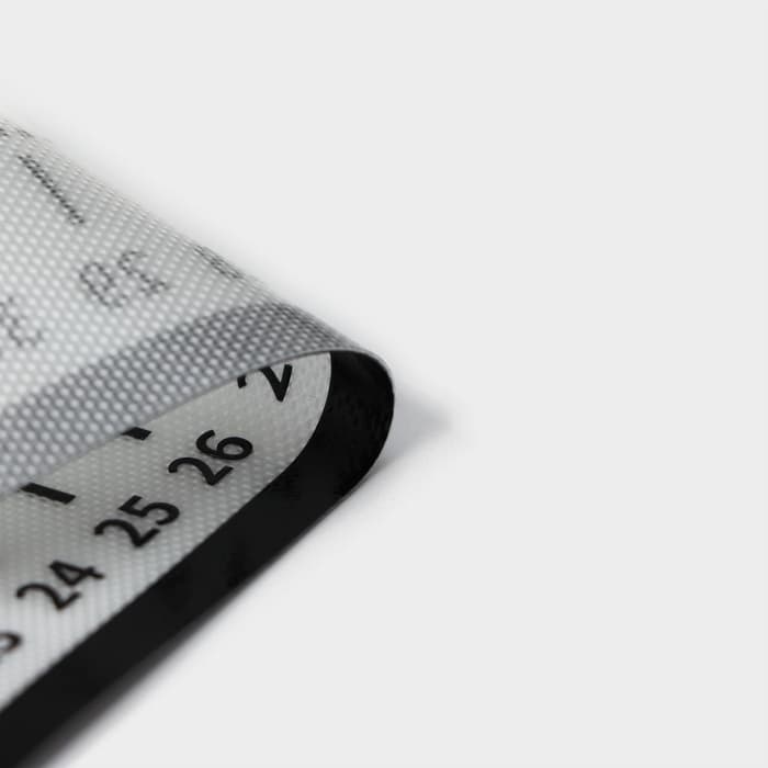 Коврик для выпечки и раскатки теста с разметкой, армированный, силикон, 60×50 см, чёрный