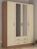 Шкаф четырехстворчатый «Квадро», 1600×487×2200 мм, цвет ясень шимо