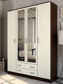 Шкаф прямой четырёхстворчатый «Квадро», 2 ящика, 1600×487×2200 мм, цвет венге/лоредо