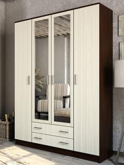 Шкаф прямой четырёхстворчатый «Квадро», 2 ящика, 1600×487×2200 мм, цвет венге/лоредо