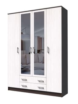 Шкаф прямой четырёхстворчатый «Квадро», 2 ящика, 1600×487×2200 мм, цвет венге/лоредо