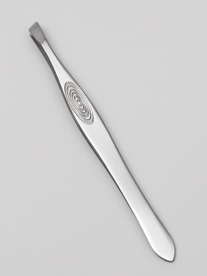 Пинцет для бровей и ресниц, скошенный, узкий, 9 см