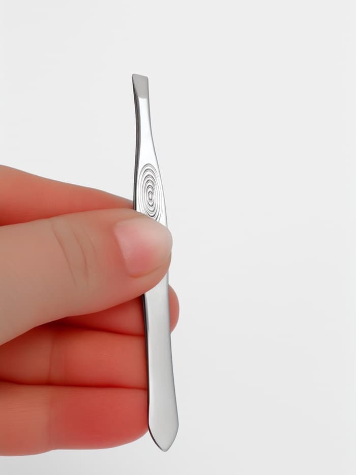 Пинцет для бровей и ресниц, скошенный, узкий, 9 см