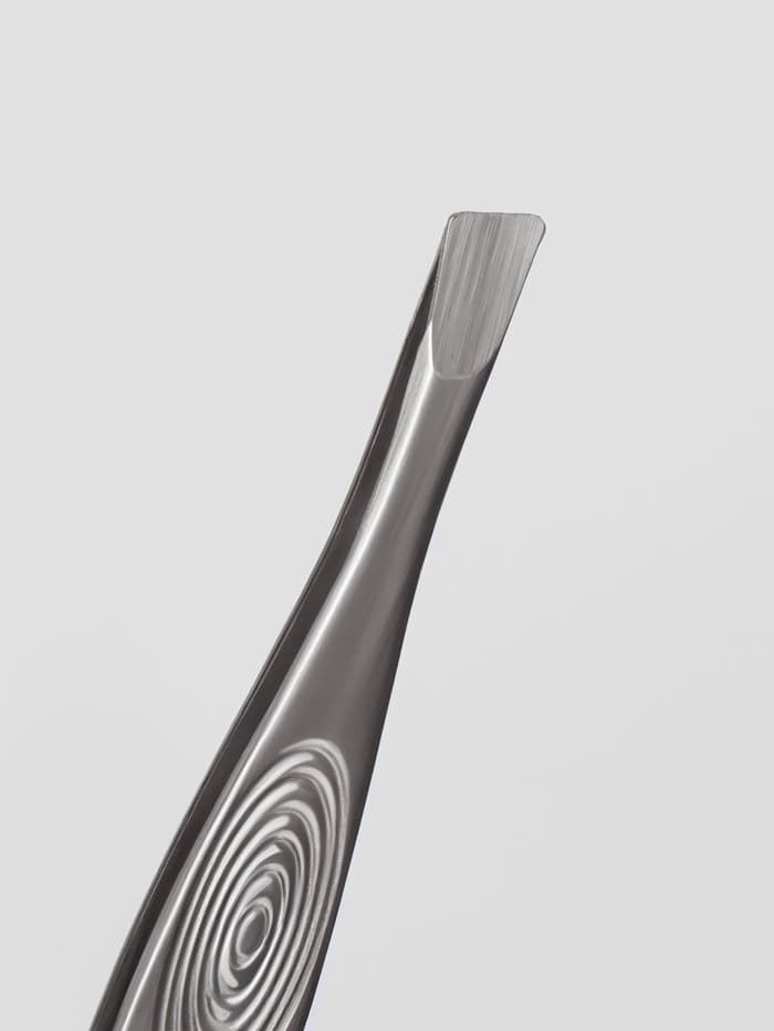 Пинцет для бровей и ресниц, скошенный, узкий, 9 см