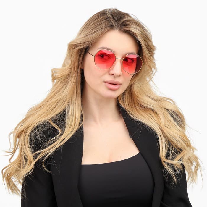 Очки солнцезащитные «OneSun. Футуристические», uv 375, линза 6×13.5 см, розовые