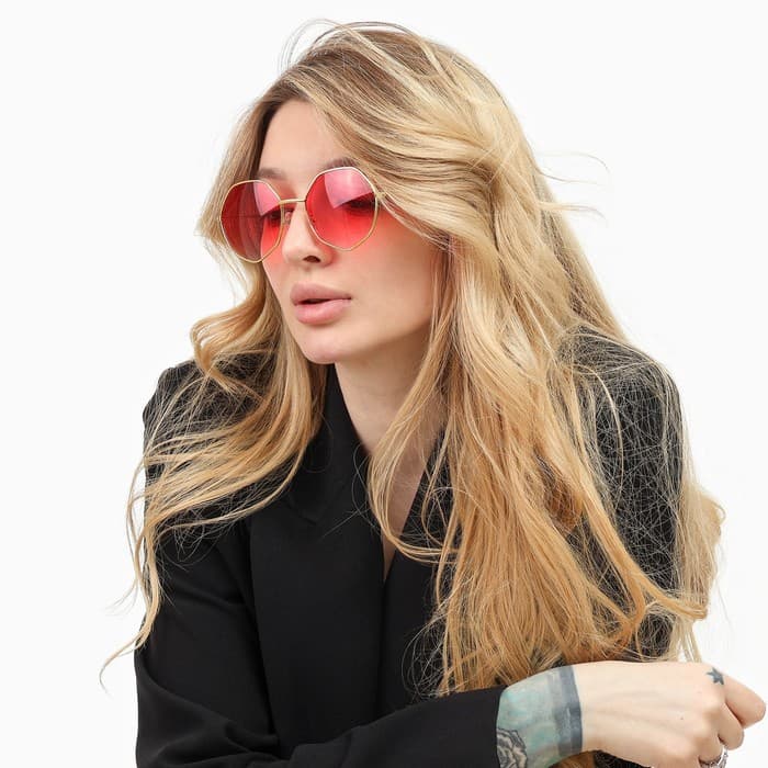 Очки солнцезащитные «OneSun. Футуристические», uv 375, линза 6×13.5 см, розовые