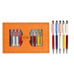 Ручка подарочная, шариковая, поворотная, со стразами и стилусом, МИКС