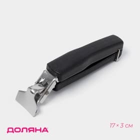 Чапельник держатель для сковородки Доляна «Повар», 17×3 см, нержавеющая сталь, чёрный